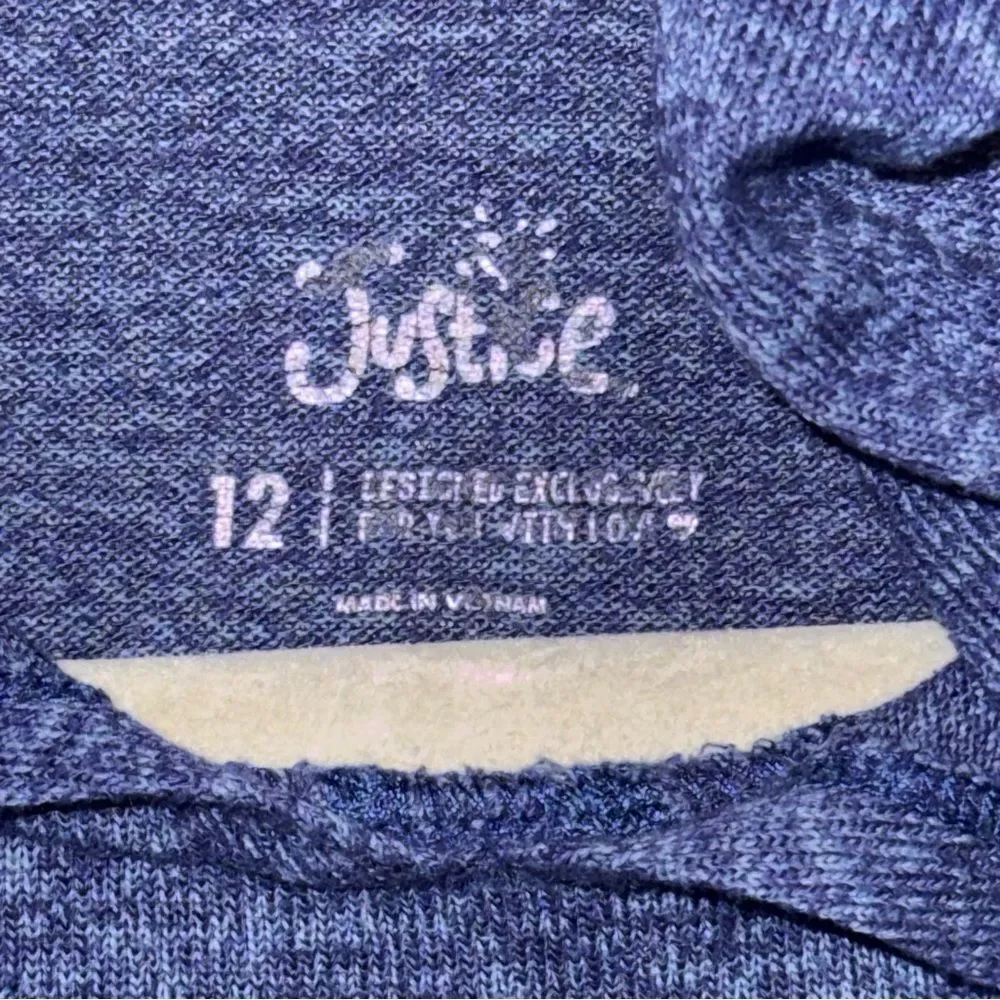 Justice size 12 Blue long sleeve hooded top